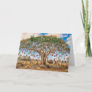 Australische kerstboomhangers met dieren kaart