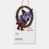 Australische kerstcadeautags voor rundveestapels cadeaulabel (Voorkant)