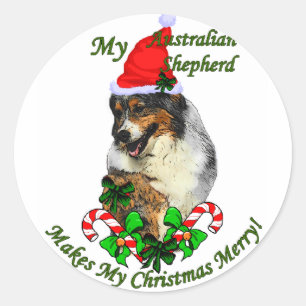 Australische kerstcadeautjes in Shepherd Ronde Sticker