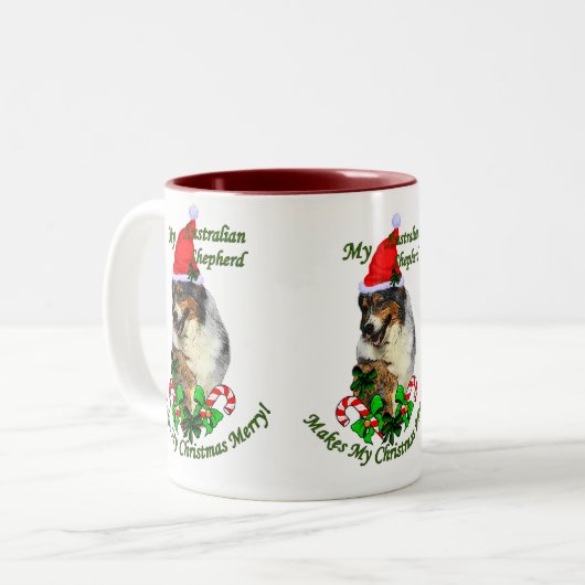 Australische kerstcadeautjes in Shepherd Tweekleurige Koffiemok (Voorkant links)