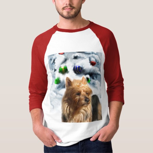 Australische kerstcadeautjes voor terrier t-shirt (Voorkant)
