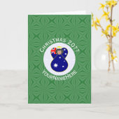 Australische Kerstengel Gepersonaliseerde Groet Kaart (Gele Bloem)