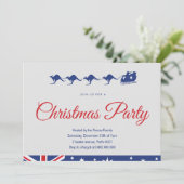 Australische Kerstfeest uitnodiging santa sleigh (Staand voorkant)