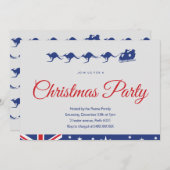 Australische Kerstfeest uitnodiging santa sleigh (Voorkant / Achterkant)