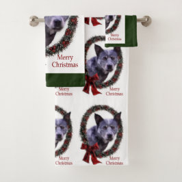 Australische kersthond bad handdoek