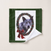 Australische kersthond bad handdoek (Wasdoekje)