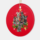 Australische kersthonden met kerstmis - bomen P Keramisch Ornament (Links)