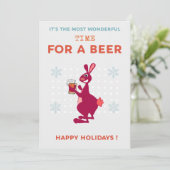 Australische kerstkaarten Beer Kangoeroe Feestdagenkaart (Staand voorkant)