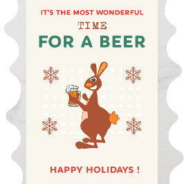 Australische kerstkaarten Grappige Aussie Bier Feestdagenkaart