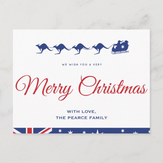Australische kerstkaarten Kangoeroe Aussie Briefkaart (Voorkant)