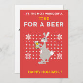 Australische kerstkaarten Kangoeroe Bier Grappig Feestdagenkaart (Voorkant / Achterkant)