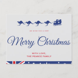 Australische kerstkaarten Vlag Kangoeroe Prettig Briefkaart
