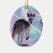 Australische Kerstkangoeroe + Kerstmannenhoed Vaka Keramisch Ornament (Rechts)