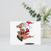 Australische Kerstman rijden een kerst kangoeroe Feestdagenkaart (Staand voorkant)
