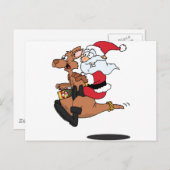 Australische Kerstman rijden een kerst kangoeroe Feestdagenkaart (Voorkant / Achterkant)
