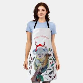 Australische Kerstmis Koala Santa Hoed Rood Groen Schort