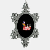 Australische Kerstmis, Sinterklaas, strand Tin Sneeuwvlok Ornament (Links)