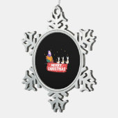 Australische Kerstmis, Sinterklaas, strand Tin Sneeuwvlok Ornament (Rechts)