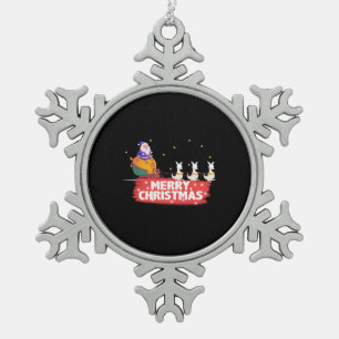 Australische Kerstmis, Sinterklaas, strand Tin Sneeuwvlok Ornament