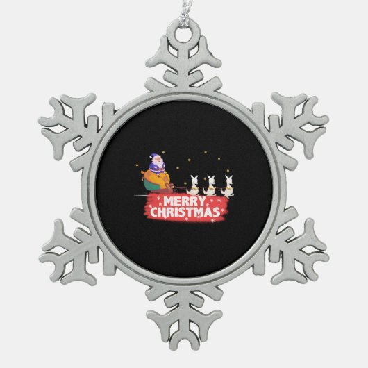 Australische Kerstmis, Sinterklaas, strand Tin Sneeuwvlok Ornament (Voorkant)