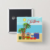 Australische Kerstmis Vierkante Button 5,1 Cm (Voorkant /achterkant)