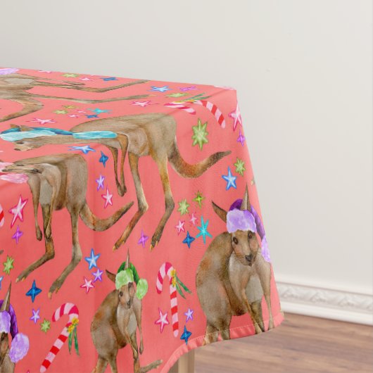 Australische kerstroze Kangaroo Tafelkleed (Voorbeeld)