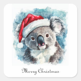 Australische Kerstsfeer, Koala beer op maat Vierkante Sticker