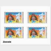 Australische kerststal rechthoekige sticker (Vel)