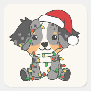 Australische kerstwinterdieren in Shepherd Vierkante Sticker