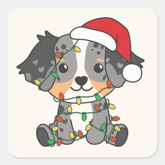 Australische kerstwinterdieren in Shepherd Vierkante Sticker (Voorkant)
