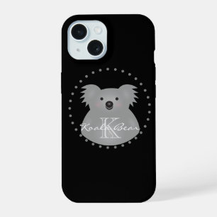 Australische Koala Beer Schattig Voeg Je Naam Mono iPhone 15 Case