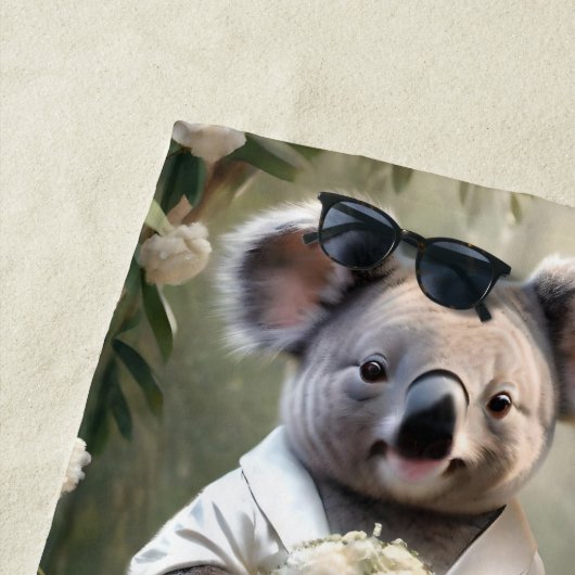 Australische Koala Beer Witte Bruiloft, Strandlaken (In situ)