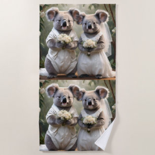 Australische Koala Beer Witte Bruiloft, Strandlaken