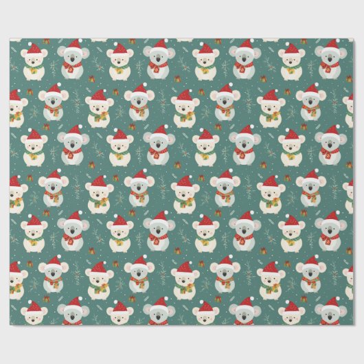 Australische Koala Kerstmis Cadeaupapier (Vlak)