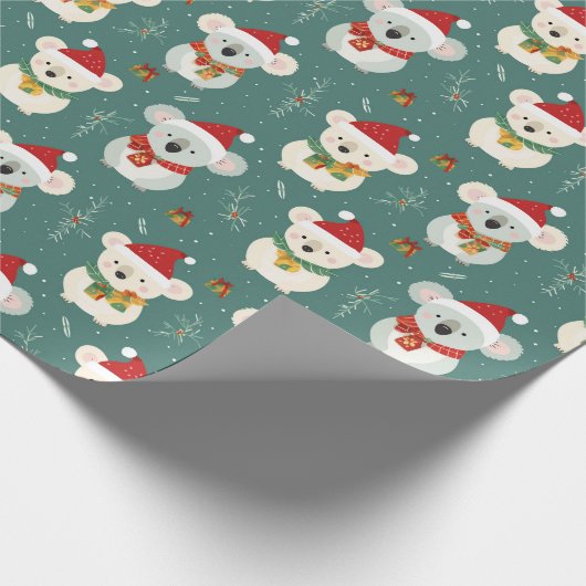 Australische Koala Kerstmis Cadeaupapier (Hoek)