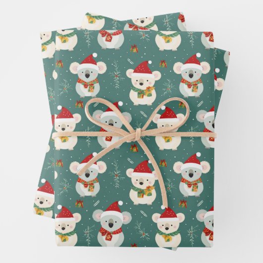 Australische Koala Kerstmis Inpakpapier Vel (In situ)