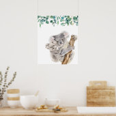Australische Koala Moeder en Baby Nursery Poster (Keuken)