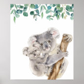 Australische Koala Moeder en Baby Nursery Poster (Voorkant)