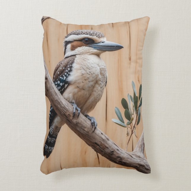 Australische Kookaburra in een boom Wildlife Art Accent Kussen (Voorkant(Verticaal))