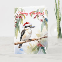 Australische Kookaburra Kerstman hoed Prettig Kers