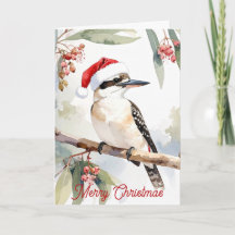 Australische Kookaburra Kerstman hoed Prettig Kers