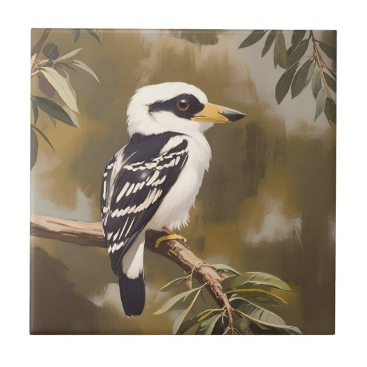 Australische Kookaburra schilderij, Tegeltje (Voorkant)