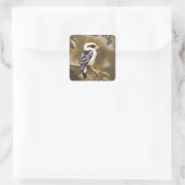 Australische Kookaburra schilderij, Vierkante Sticker (Tas)
