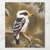 Australische Kookaburra schilderij, Wijn Etiket (Enkel label)