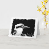 Australische Kookaburra Verjaardagskaart Kaart (Gele Bloem)