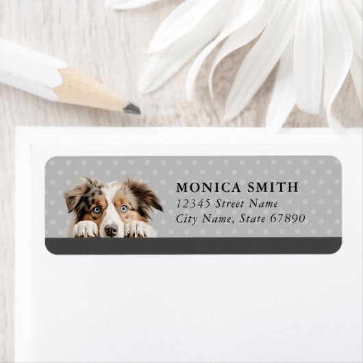 Australische Koolie retour adreslabels Etiket (Insitu)