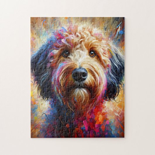 Australische Labradoodle Hond Acryl Print Legpuzzel (Verticaal)