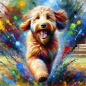 Australische Labradoodle Hond Portret Acryl Kunst Legpuzzel