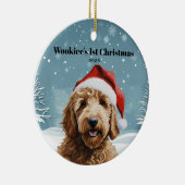 Australische Labradoodle Kerst Keramisch Ornament (Rechts)