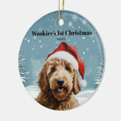 Australische Labradoodle Kerst Keramisch Ornament (Links)